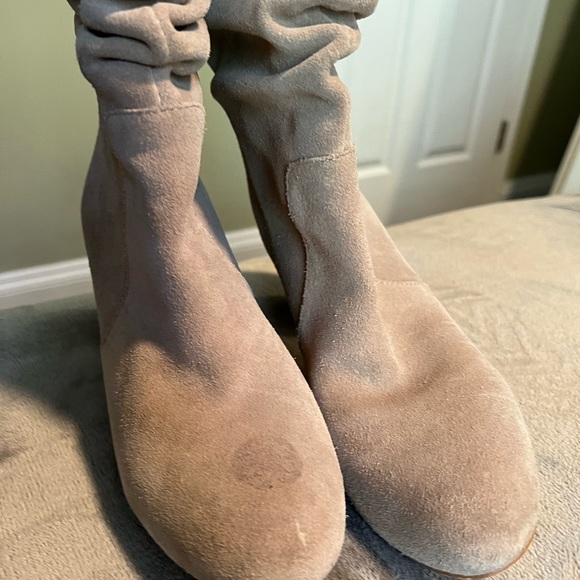 Steve Madden Sagan Women’s Tan Suede & leather Tall Slouchy Boots - Picture 4 of 5